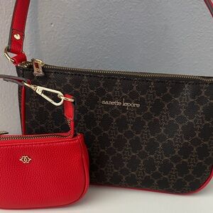Nanette Lepore Black and Red Shoulder Bag Set